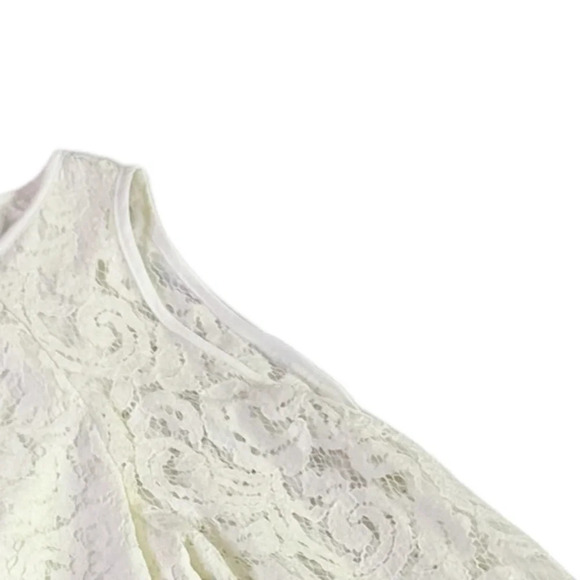 Adrianna Papell Ivory Lace Dress Cold Shoulder Shift Size 8 Women's NWT - Picture 5 of 11